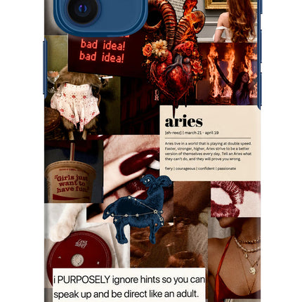 Zodiac Aries iPhone 12 Hard Case Back Cover by Casekaro