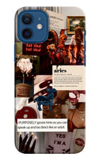 Zodiac Aries iPhone 12 Hard Case Back Cover by Casekaro
