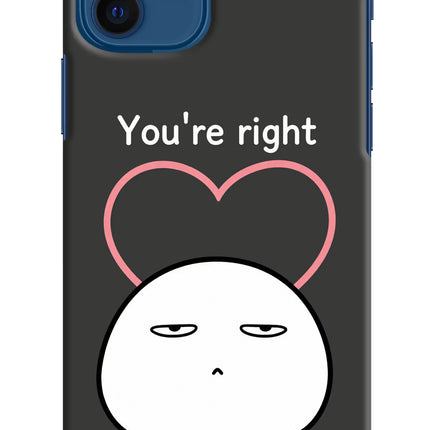 You're Right iPhone 12 Hard Case Back Cover by Casekaro