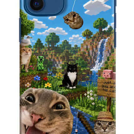 Minecraft Cat Chaos iPhone 12 Hard Case Back Cover by Casekaro