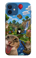 Minecraft Cat Chaos iPhone 12 Hard Case Back Cover by Casekaro