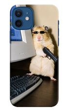 Hacker Hamster iPhone 12 Hard Case Back Cover by Casekaro