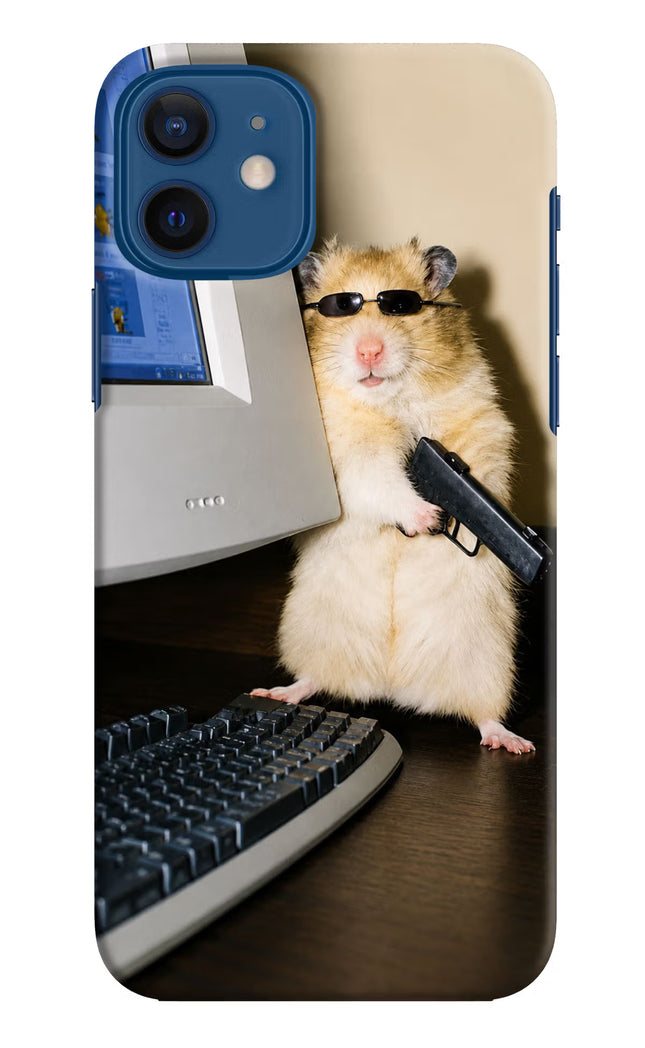 Hacker Hamster iPhone 12 Hard Case Back Cover by Casekaro