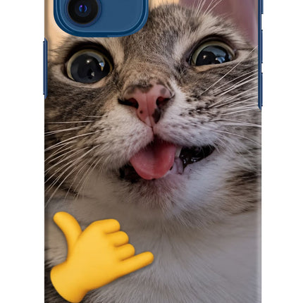Silly Cat Call iPhone 12 Hard Case Back Cover by Casekaro