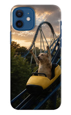 Rollercoaster Dog iPhone 12 Hard Case Back Cover by Casekaro