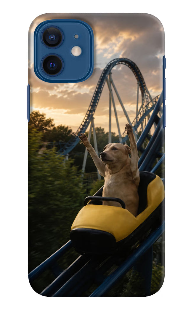 Rollercoaster Dog iPhone 12 Hard Case Back Cover by Casekaro