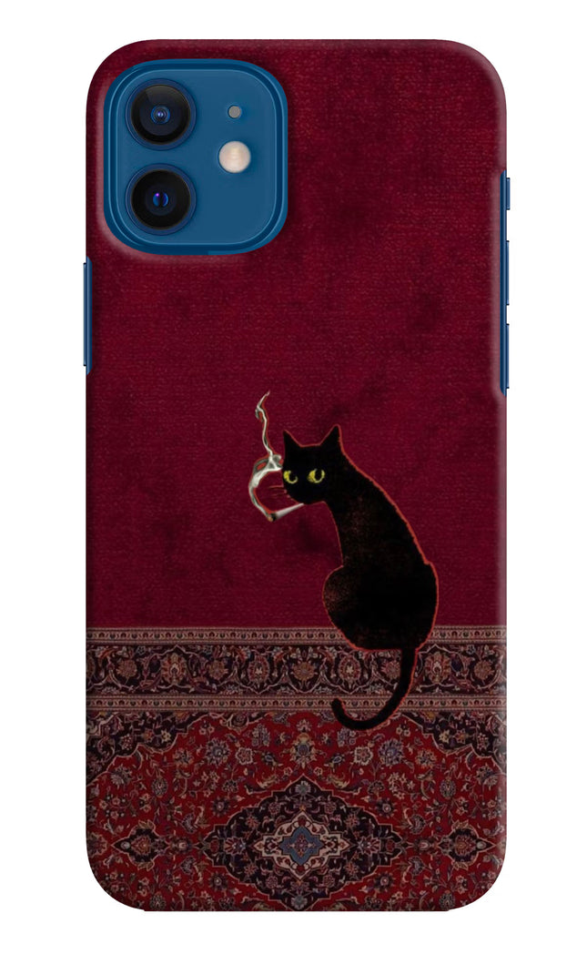 Midnight Cat iPhone 12 Hard Case Back Cover by Casekaro