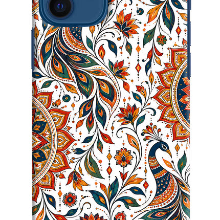 White Mayura iPhone 12 Back Cover