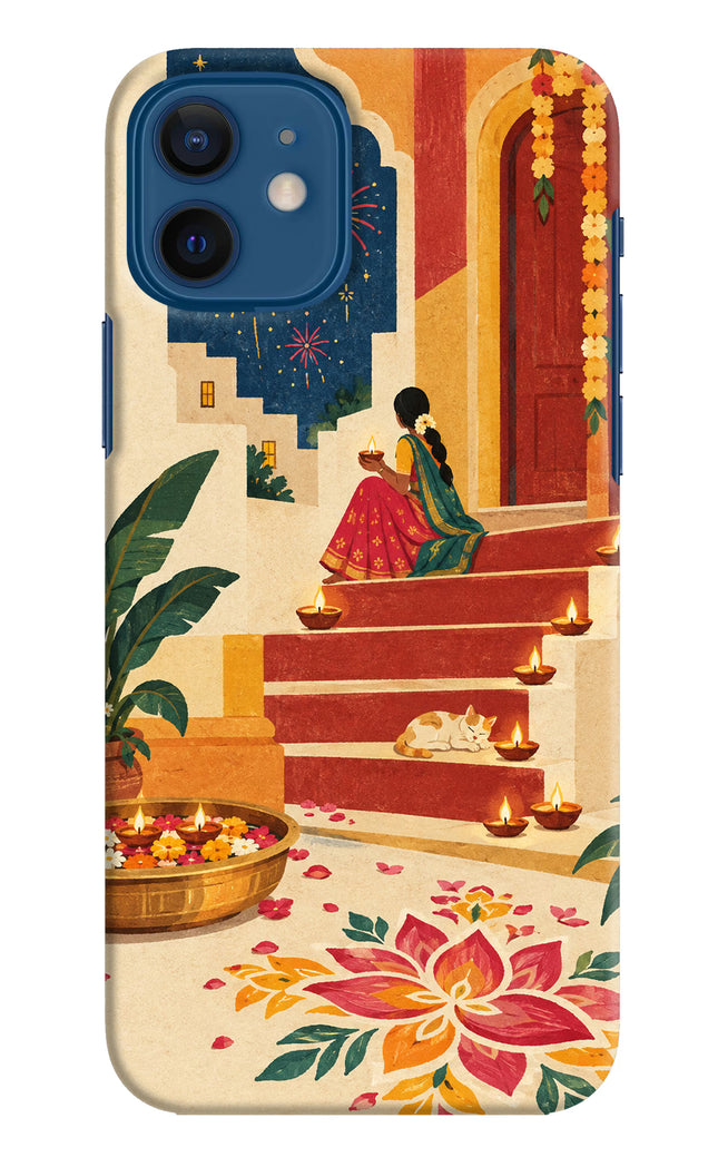 Diwali Rangoli iPhone 12 Hard Case Back Cover by Casekaro