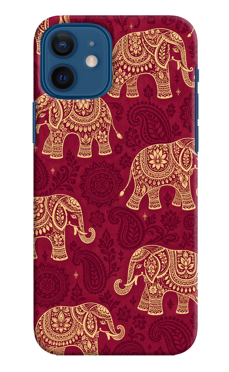 Maroon Elephant iPhone 12 Back Cover, Hard case