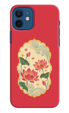 Pink Lotus iPhone 12 Hard Case Back Cover by Casekaro