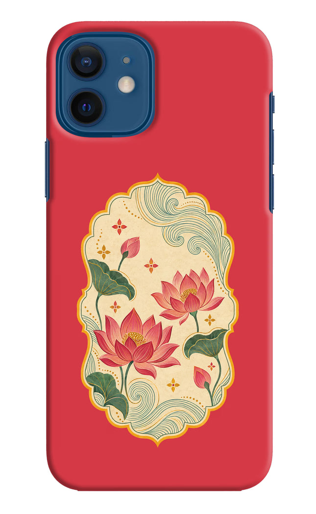Pink Lotus iPhone 12 Hard Case Back Cover by Casekaro