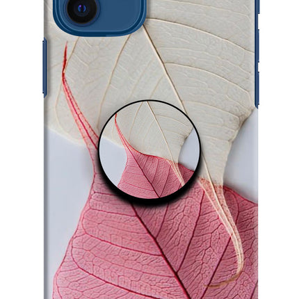 White Pink Leaf iPhone 12 Pop Case by Casekaro