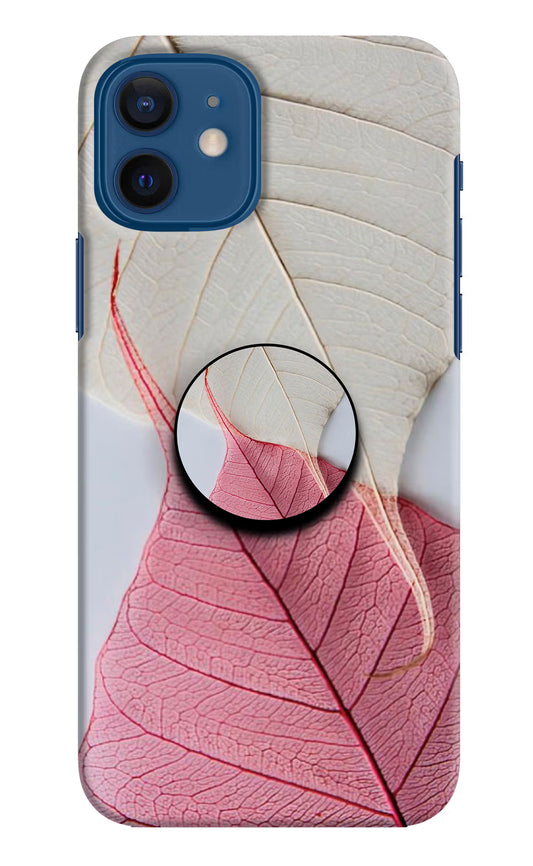 White Pink Leaf iPhone 12 Pop Case by Casekaro