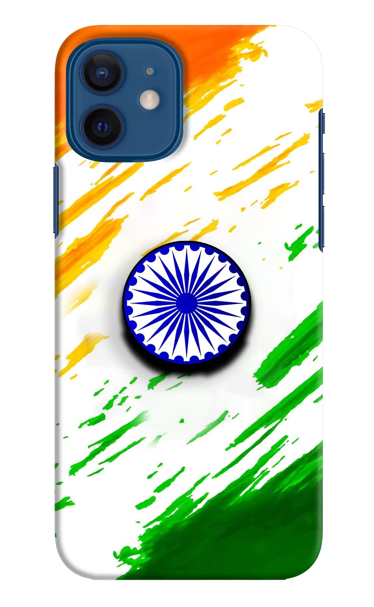 Indian Flag Ashoka Chakra iPhone 12 Pop Case by Casekaro