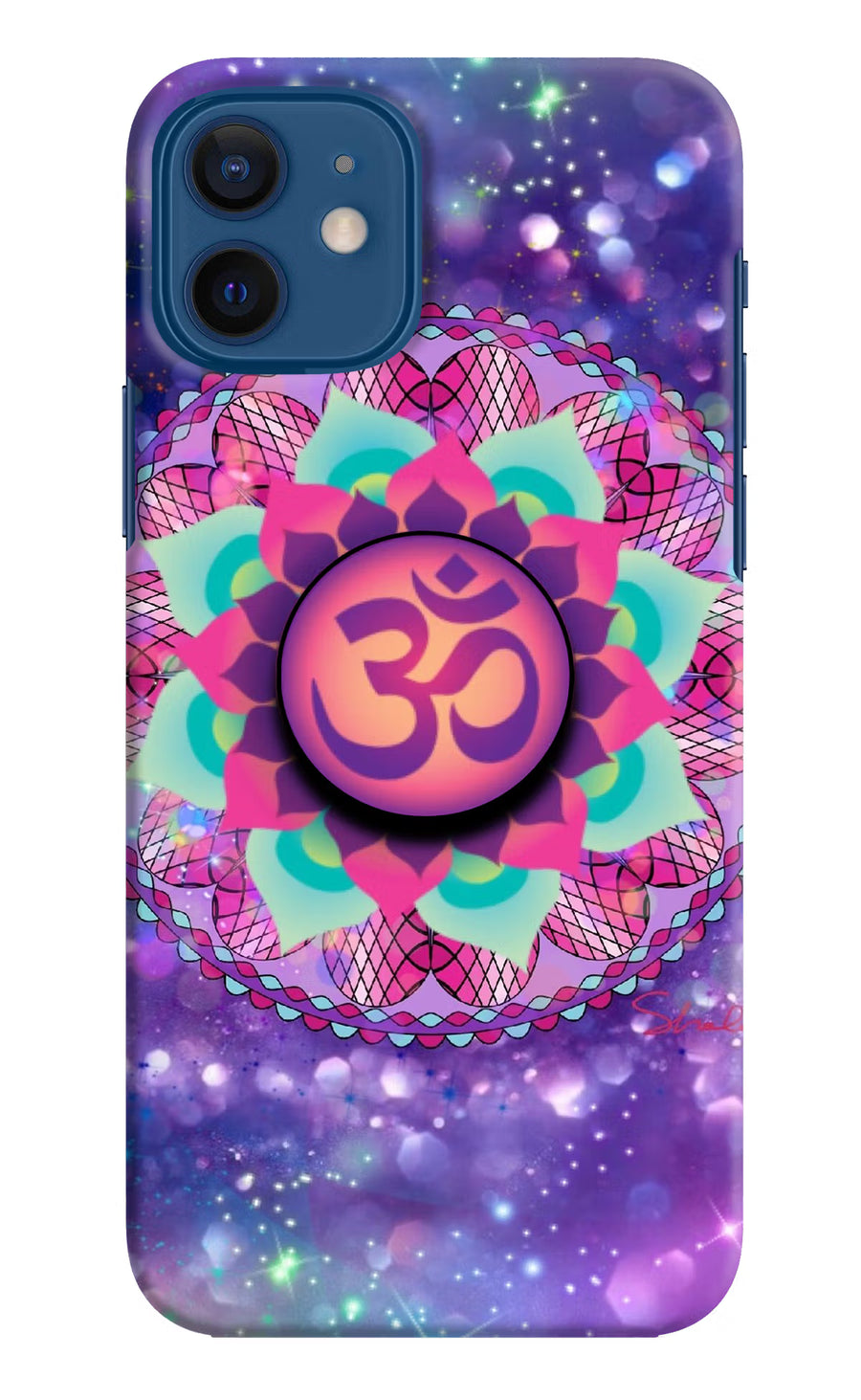 Om Purple iPhone 12 Pop Case, Hard case