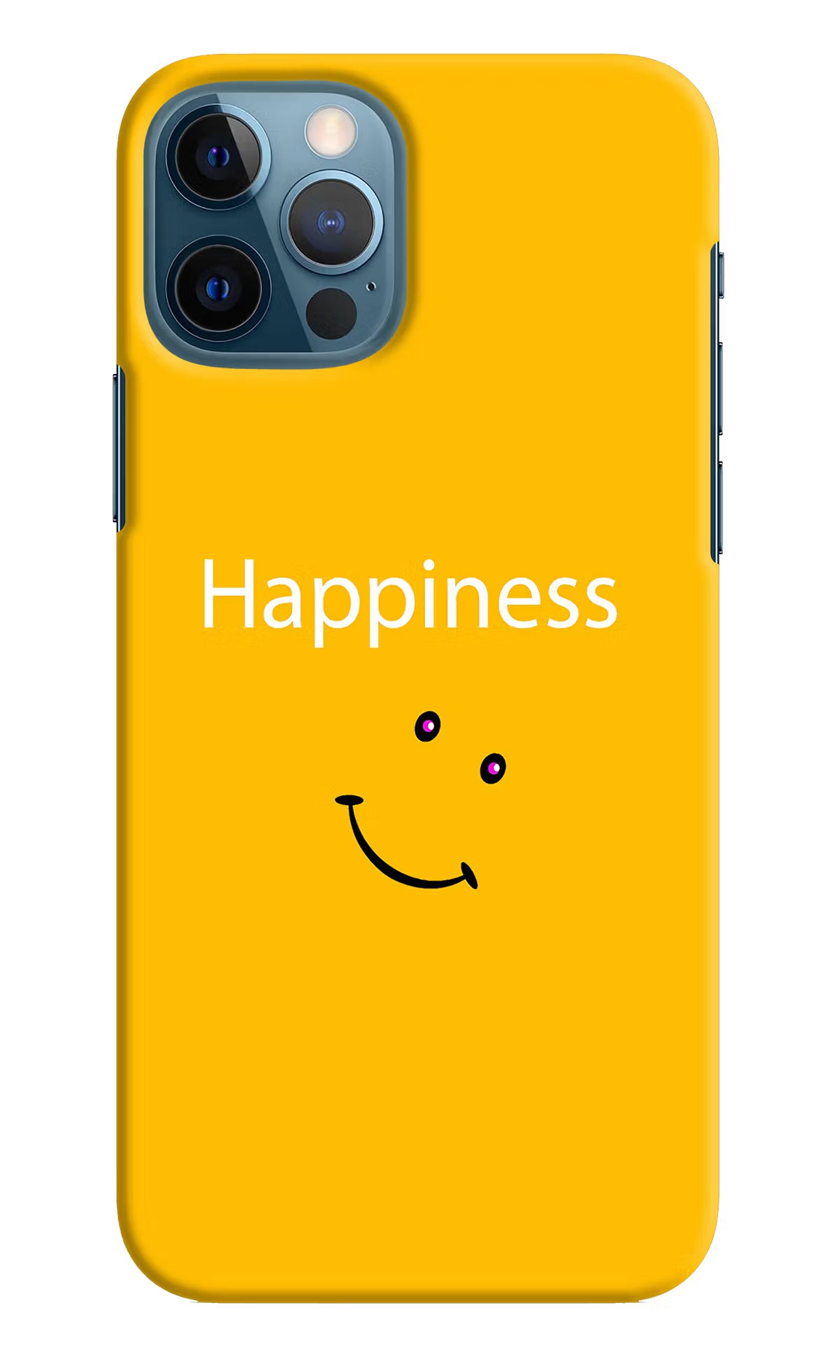 Happiness With Smiley iPhone 12 Pro Hard Case Back Cover by Casekaro