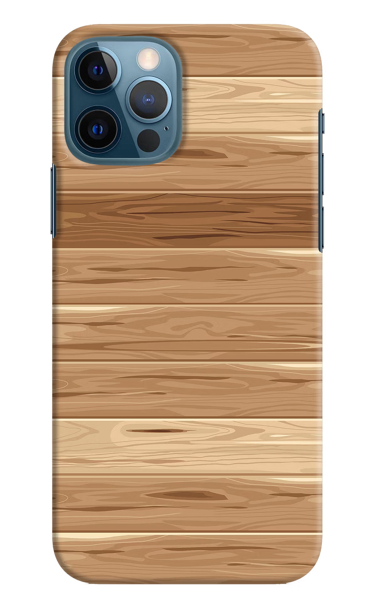 Wooden Vector iPhone 12 Pro Hard Case Back Cover by Casekaro