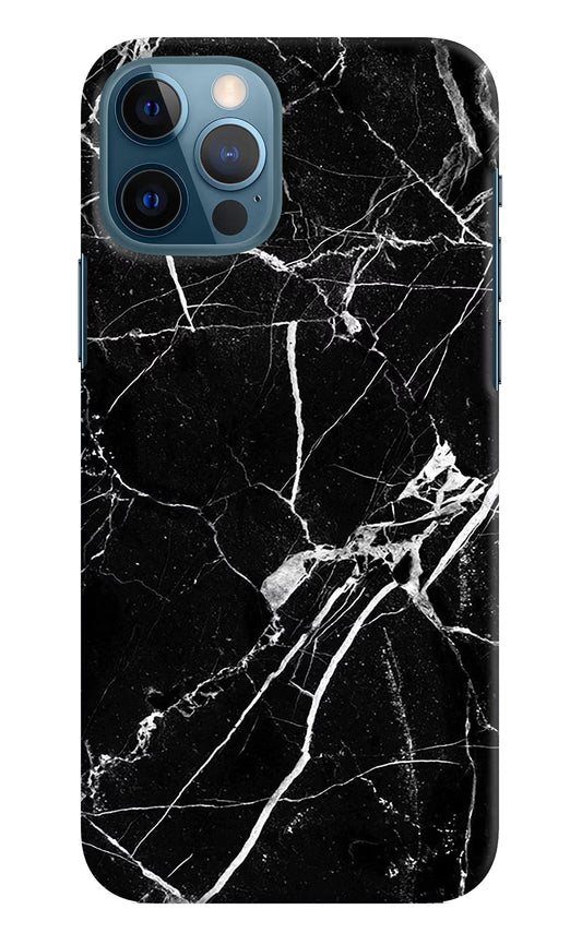 Black Marble Pattern iPhone 12 Pro Hard Case Back Cover by Casekaro