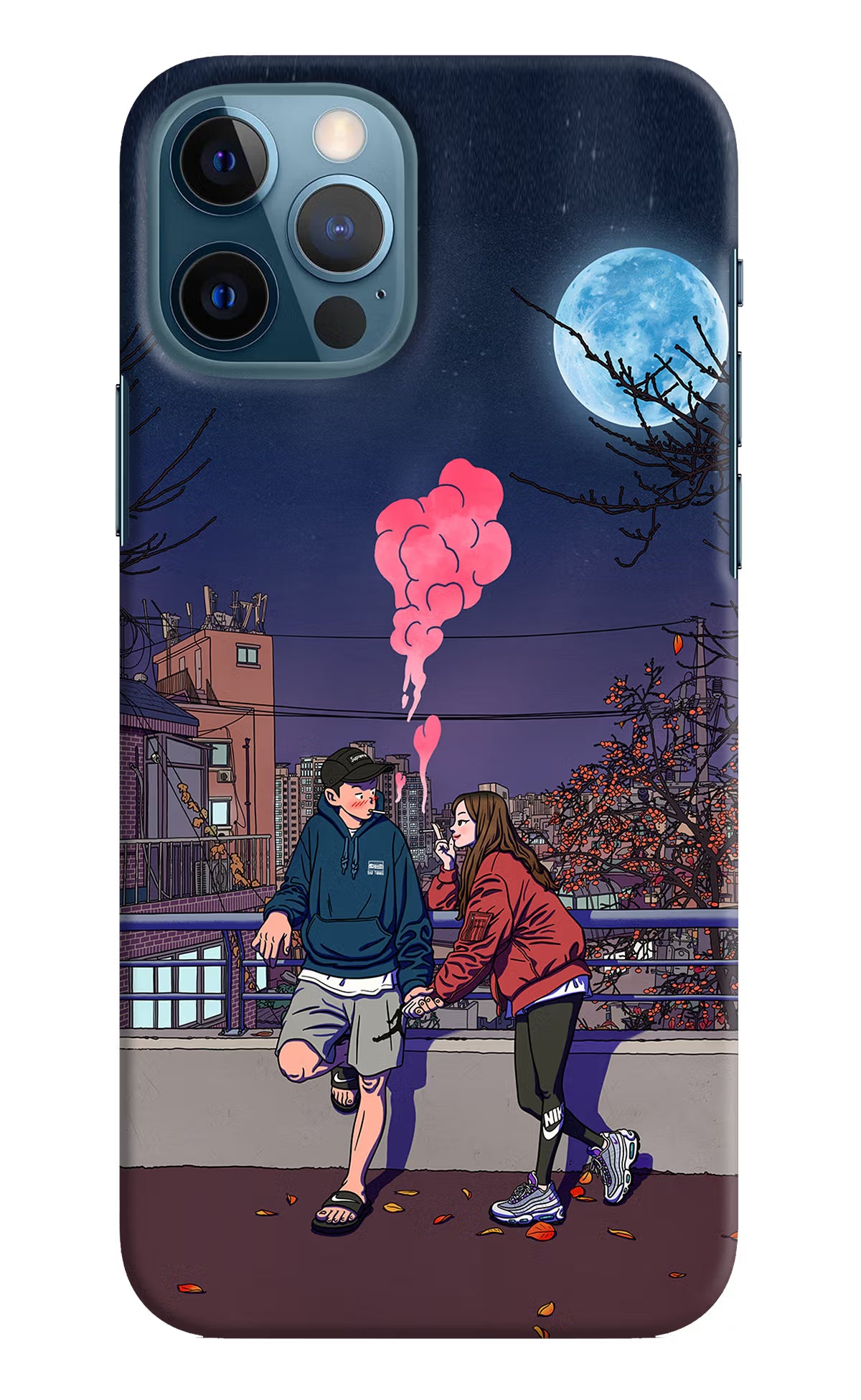 Chilling Couple iPhone 12 Pro Hard Case Back Cover by Casekaro