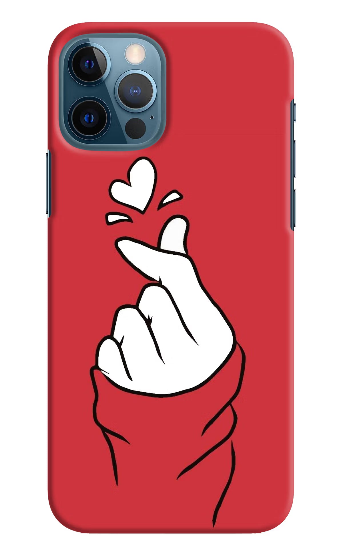 Korean Love Sign iPhone 12 Pro Hard Case Back Cover by Casekaro