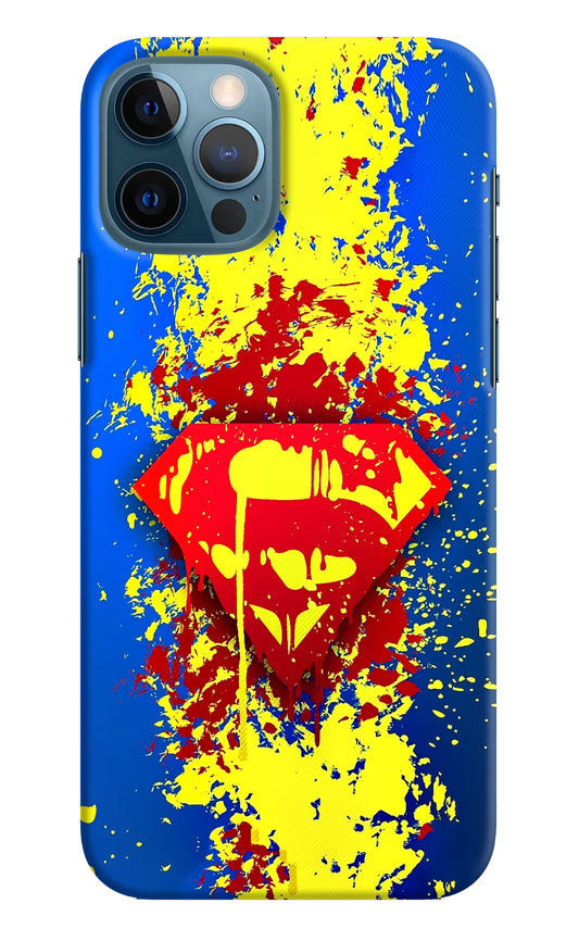 Superman logo iPhone 12 Pro Hard Case Back Cover by Casekaro