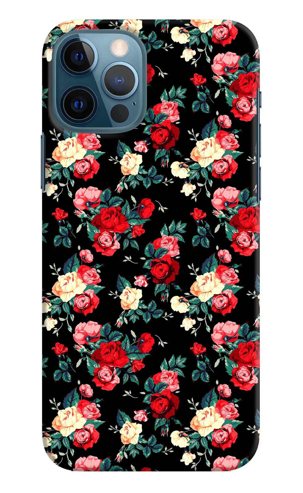Rose Pattern iPhone 12 Pro Hard Case Back Cover by Casekaro