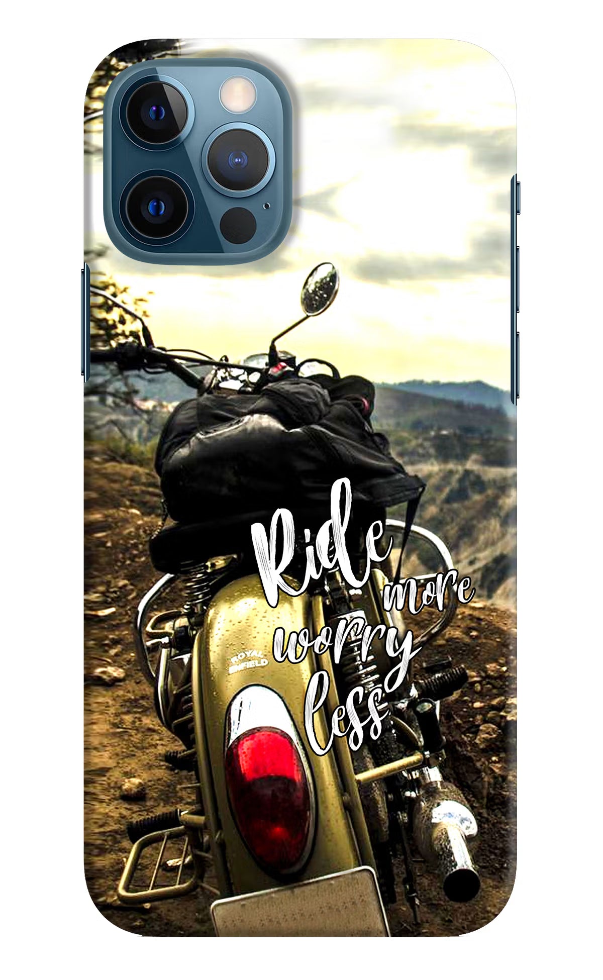 Ride More Worry Less iPhone 12 Pro Hard Case Back Cover by Casekaro