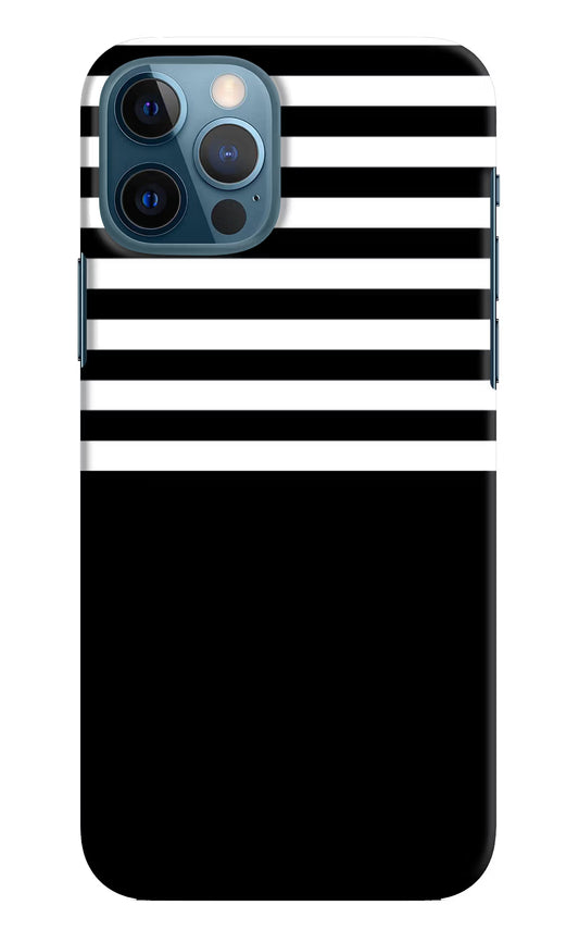 Black and White Print iPhone 12 Pro Hard Case Back Cover by Casekaro
