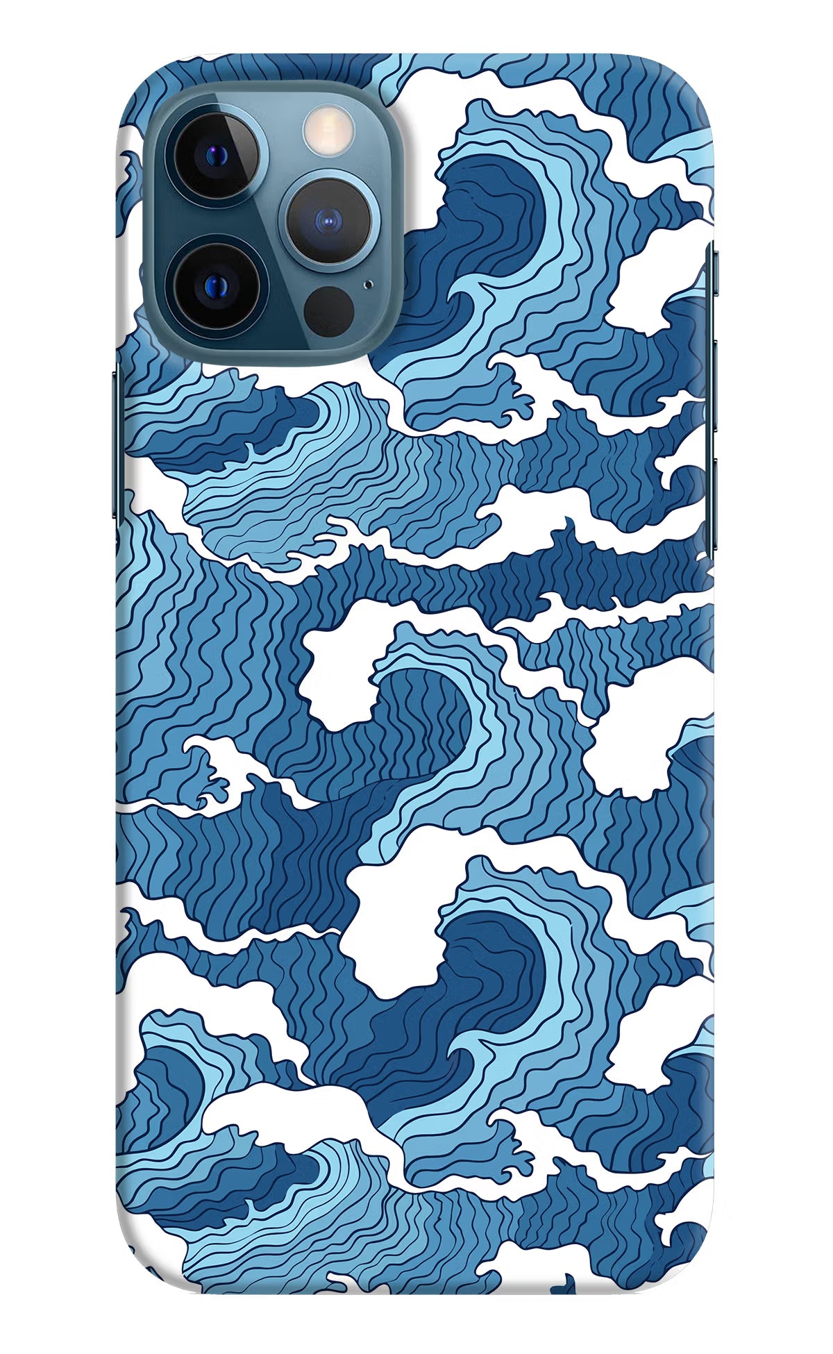 Blue Waves iPhone 12 Pro Hard Case Back Cover by Casekaro