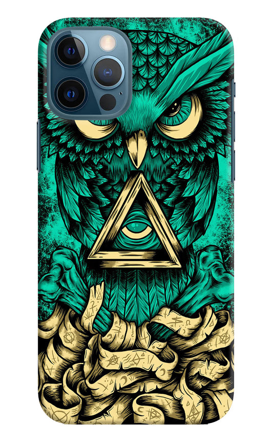 Green Owl iPhone 12 Pro Hard Case Back Cover by Casekaro