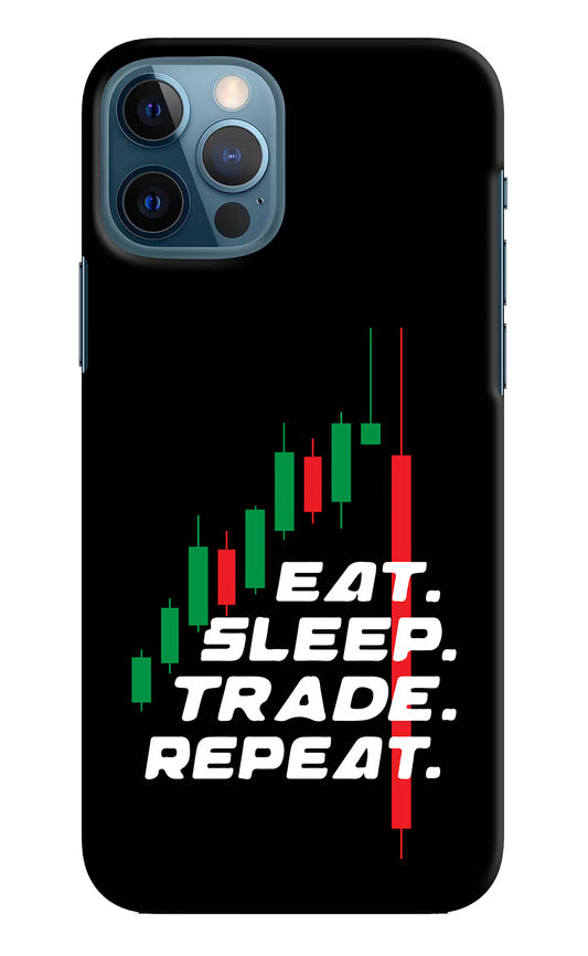 Eat Sleep Trade Repeat iPhone 12 Pro Hard Case Back Cover by Casekaro