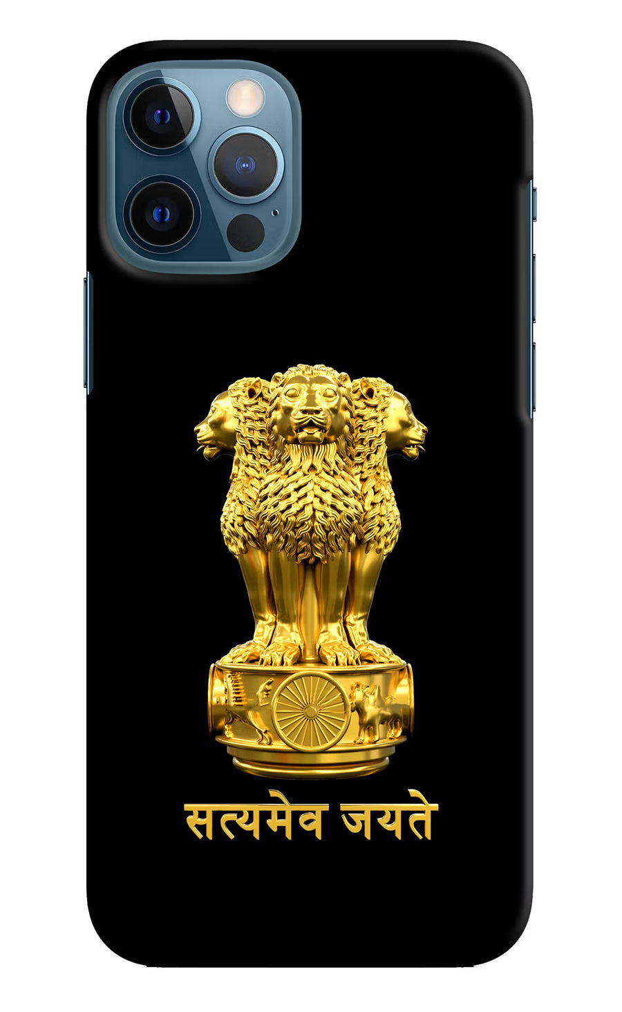 Satyamev Jayate Golden iPhone 12 Pro Back Cover, Hard case