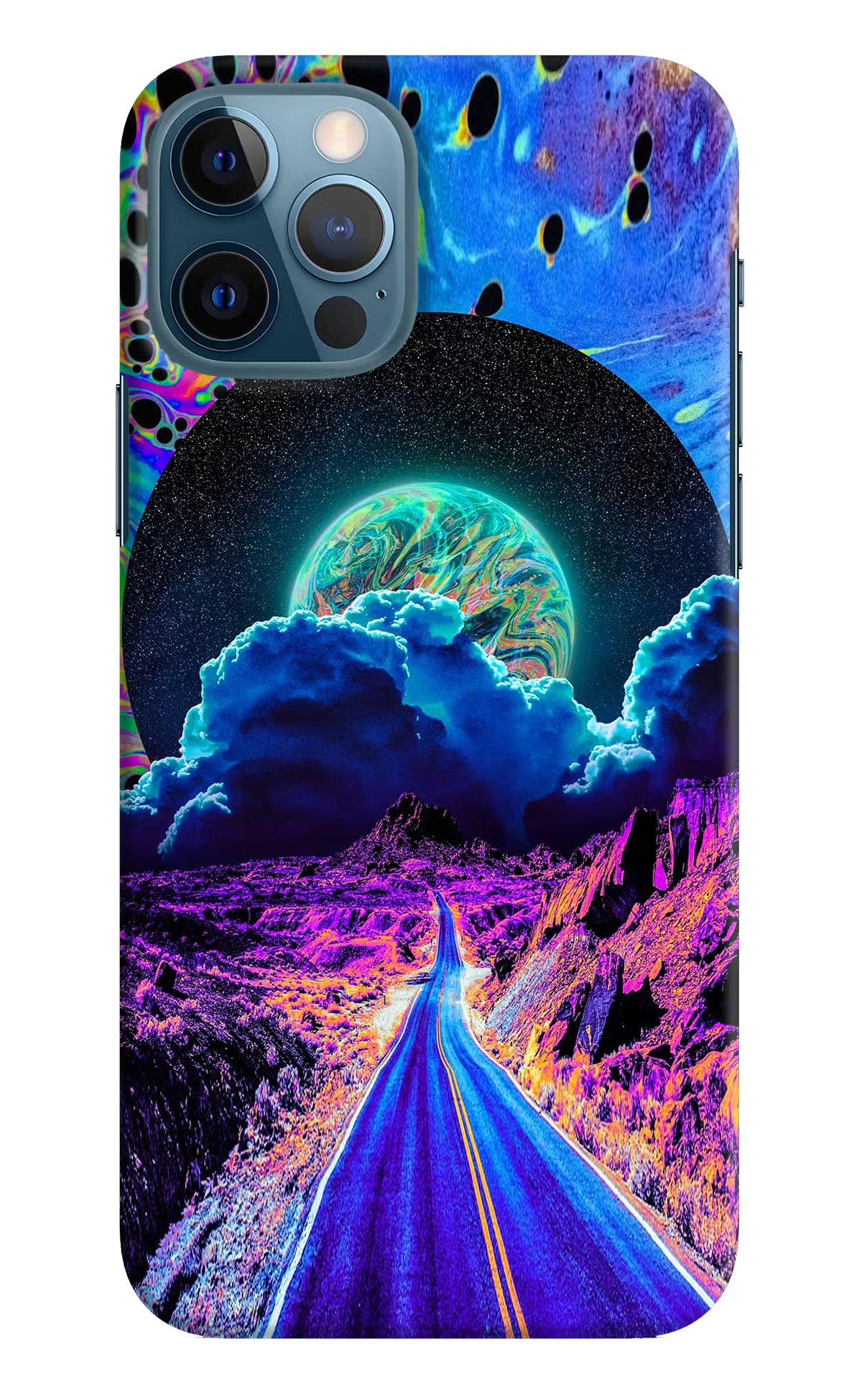 Psychedelic Painting iPhone 12 Pro Hard Case Back Cover by Casekaro
