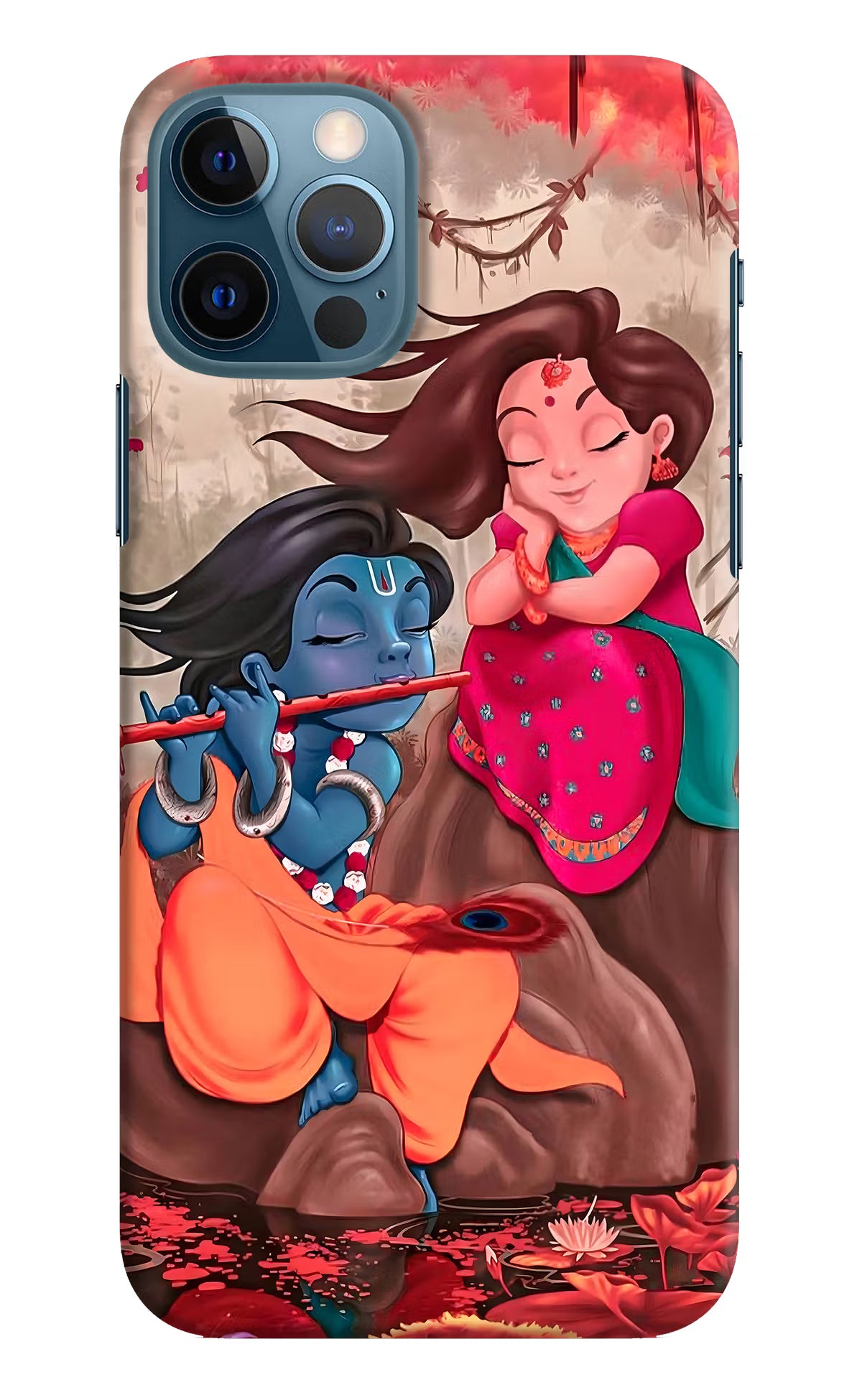 Radhe Krishna iPhone 12 Pro Hard Case Back Cover by Casekaro