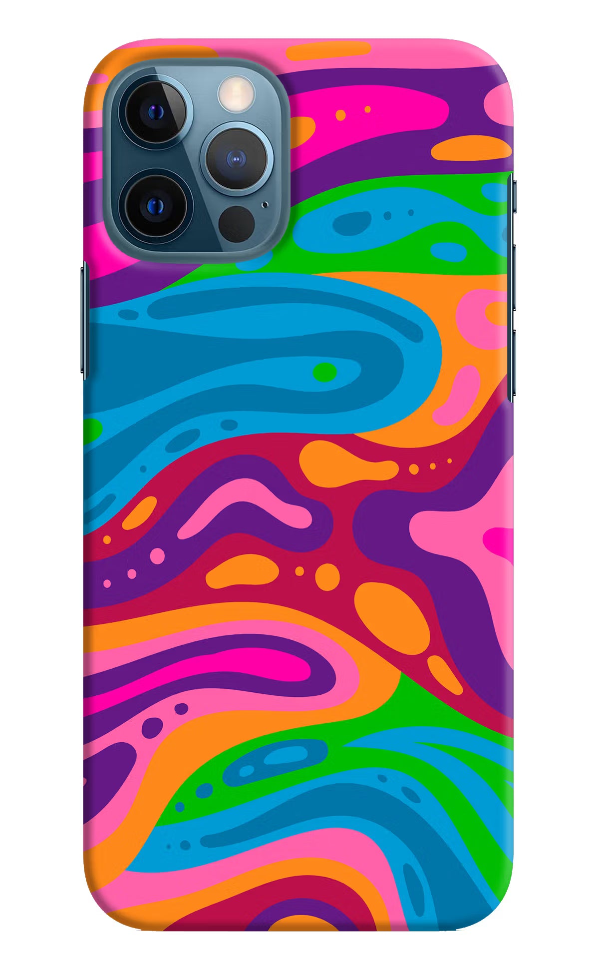 Trippy Pattern iPhone 12 Pro Hard Case Back Cover by Casekaro