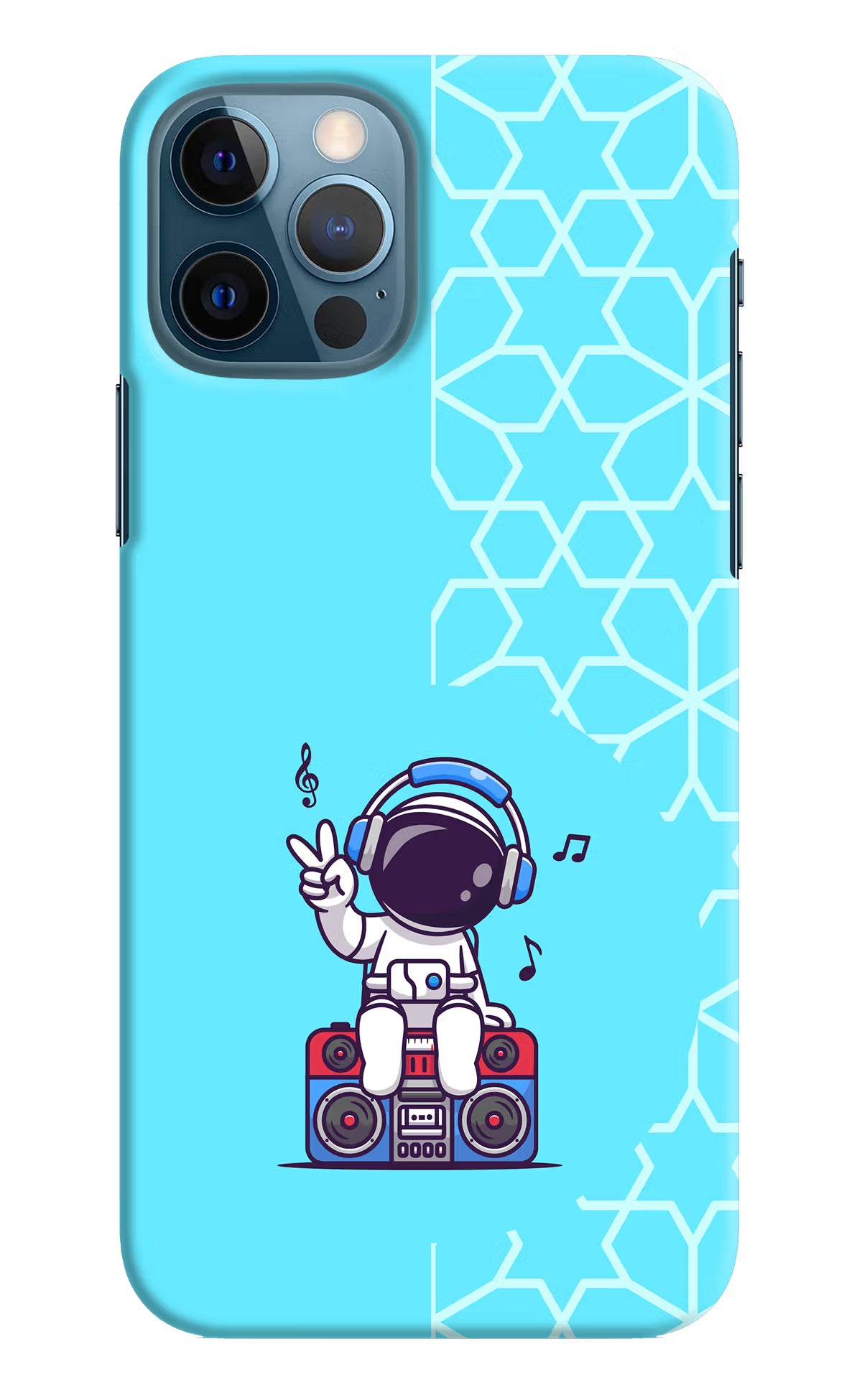 Cute Astronaut Chilling iPhone 12 Pro Hard Case Back Cover by Casekaro