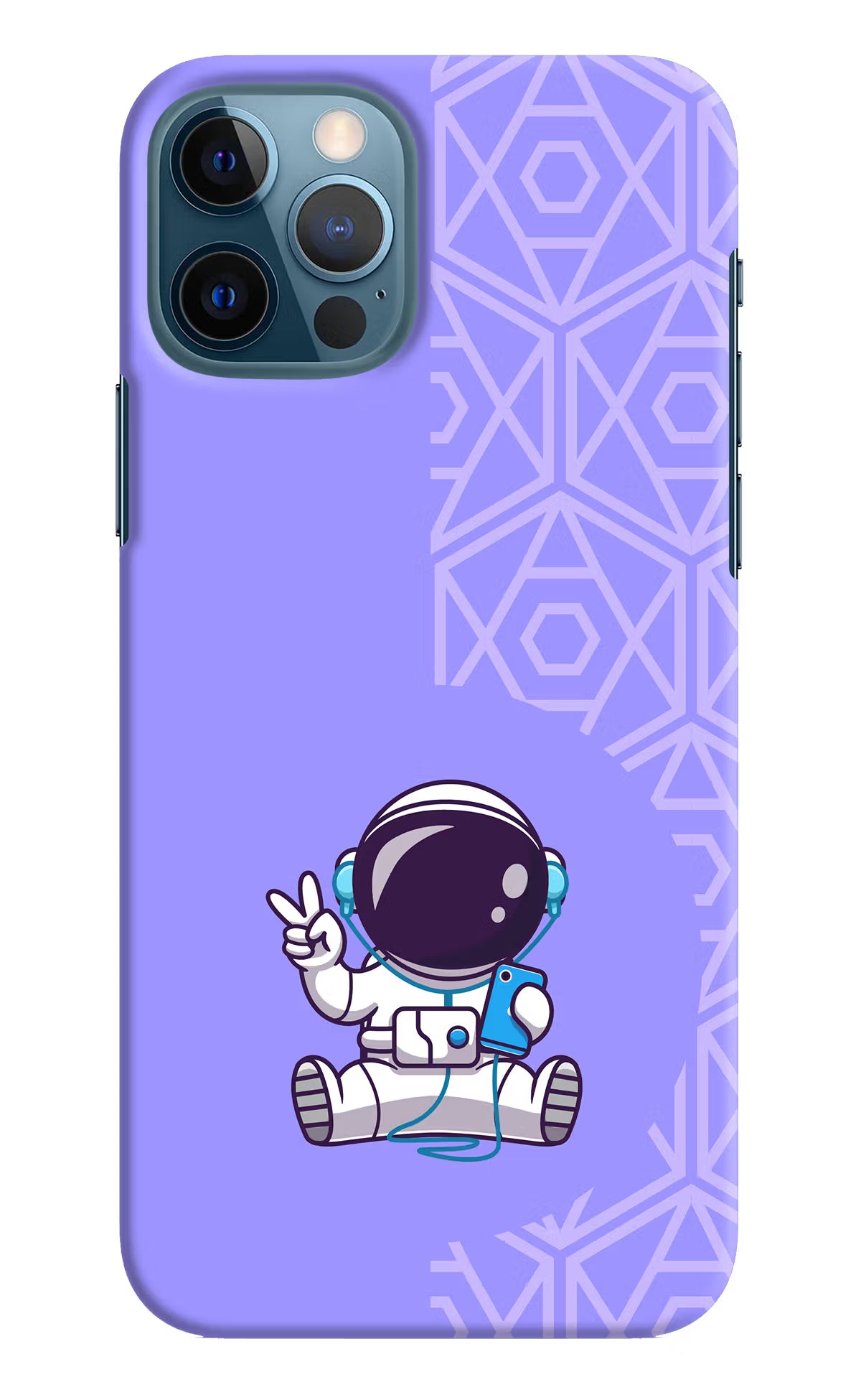 Cute Astronaut Chilling iPhone 12 Pro Hard Case Back Cover by Casekaro