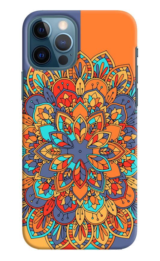 Color Mandala iPhone 12 Pro Hard Case Back Cover by Casekaro