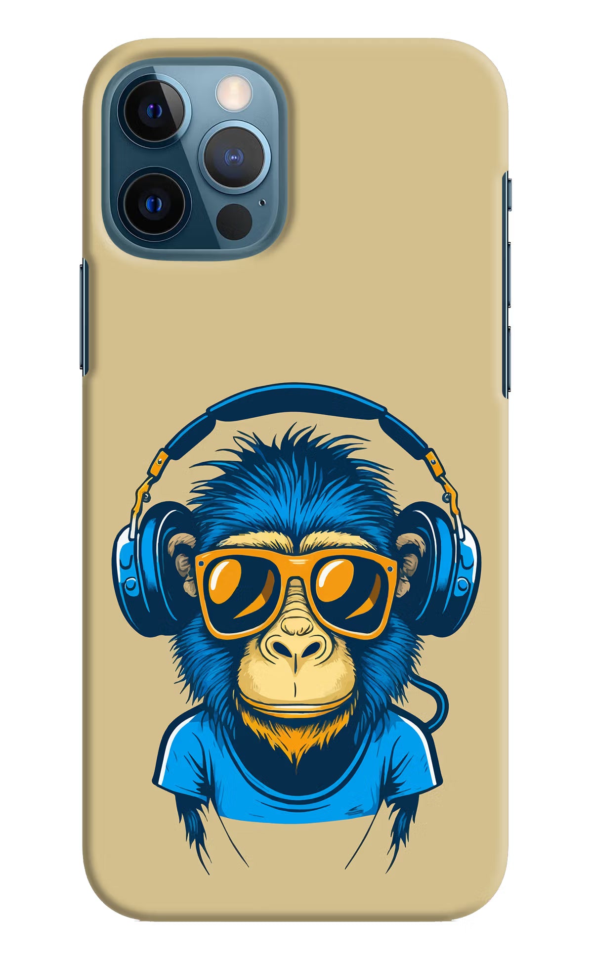 Monkey Headphone iPhone 12 Pro Hard Case Back Cover by Casekaro