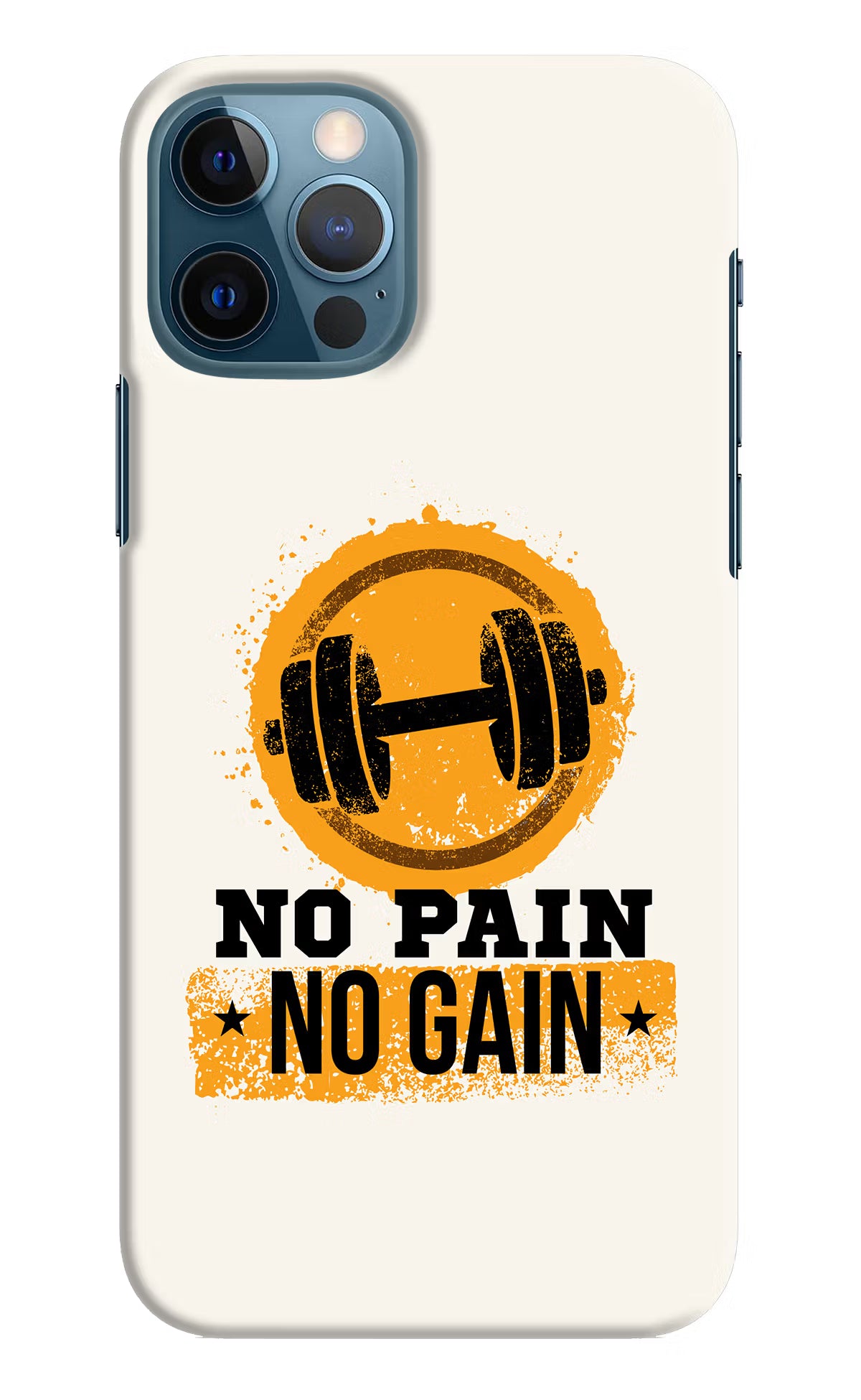No Pain No Gain iPhone 12 Pro Hard Case Back Cover by Casekaro