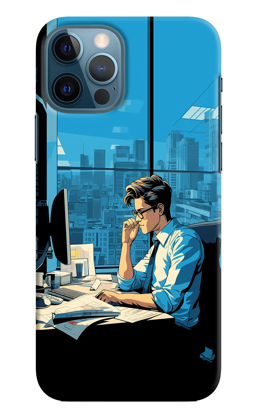 Focused Hustler (AI Generated) iPhone 12 Pro Back Cover, Hard case