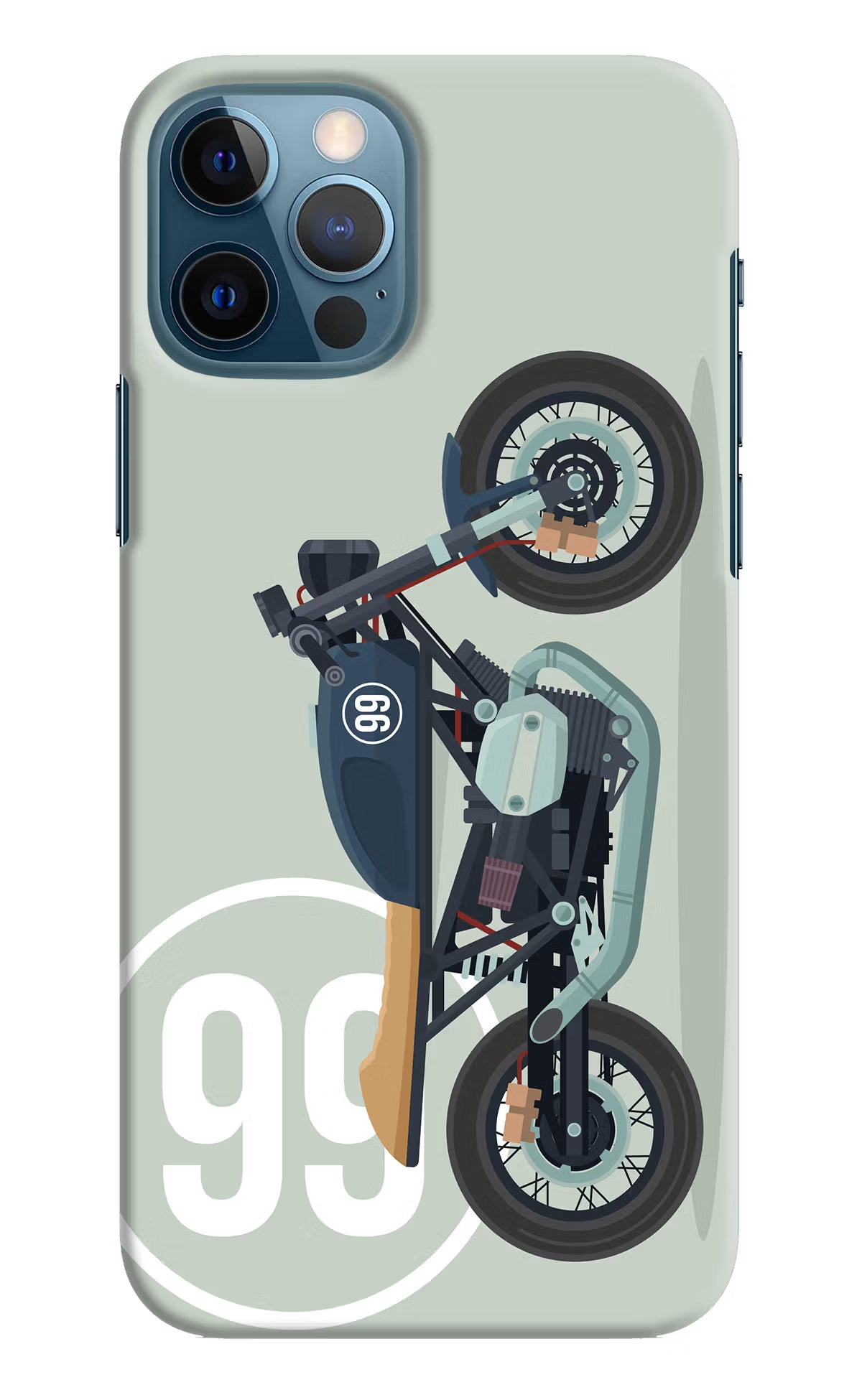 Classic Cafe Racer 99 iPhone 12 Pro Hard Case Back Cover by Casekaro