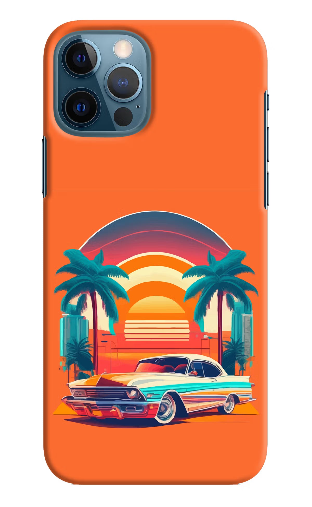 Palm Drive 80s iPhone 12 Pro Hard Case Back Cover by Casekaro
