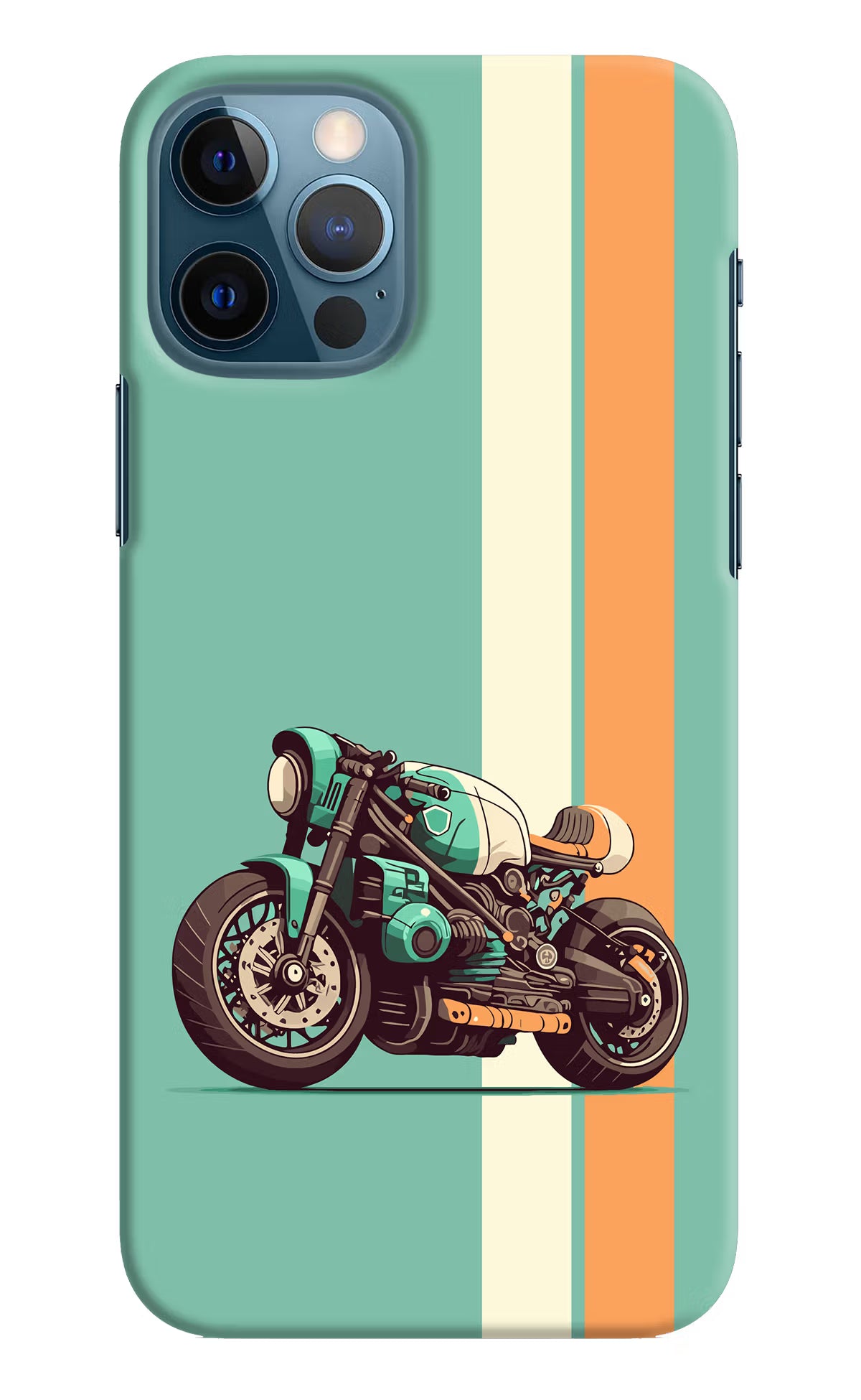 Striped Moto Drift iPhone 12 Pro Hard Case Back Cover by Casekaro