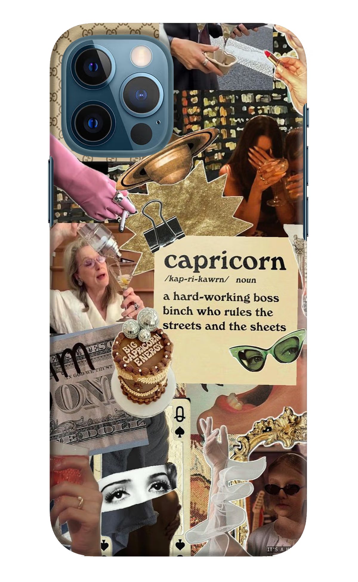 Capricorn Zodiac iPhone 12 Pro Hard Case Back Cover by Casekaro