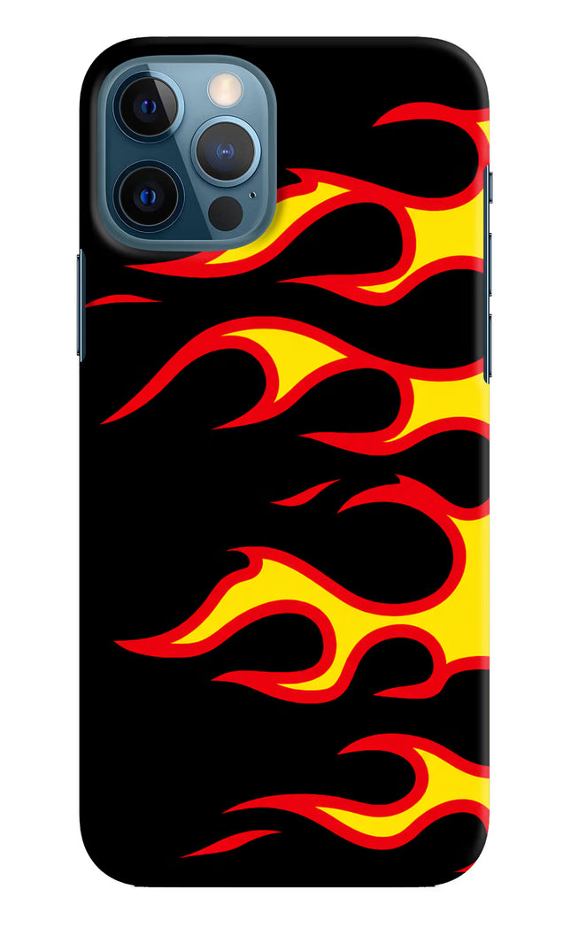 Side Sweep Flames iPhone 12 Pro Hard Case Back Cover by Casekaro