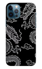 Twin Dragons iPhone 12 Pro Hard Case Back Cover by Casekaro