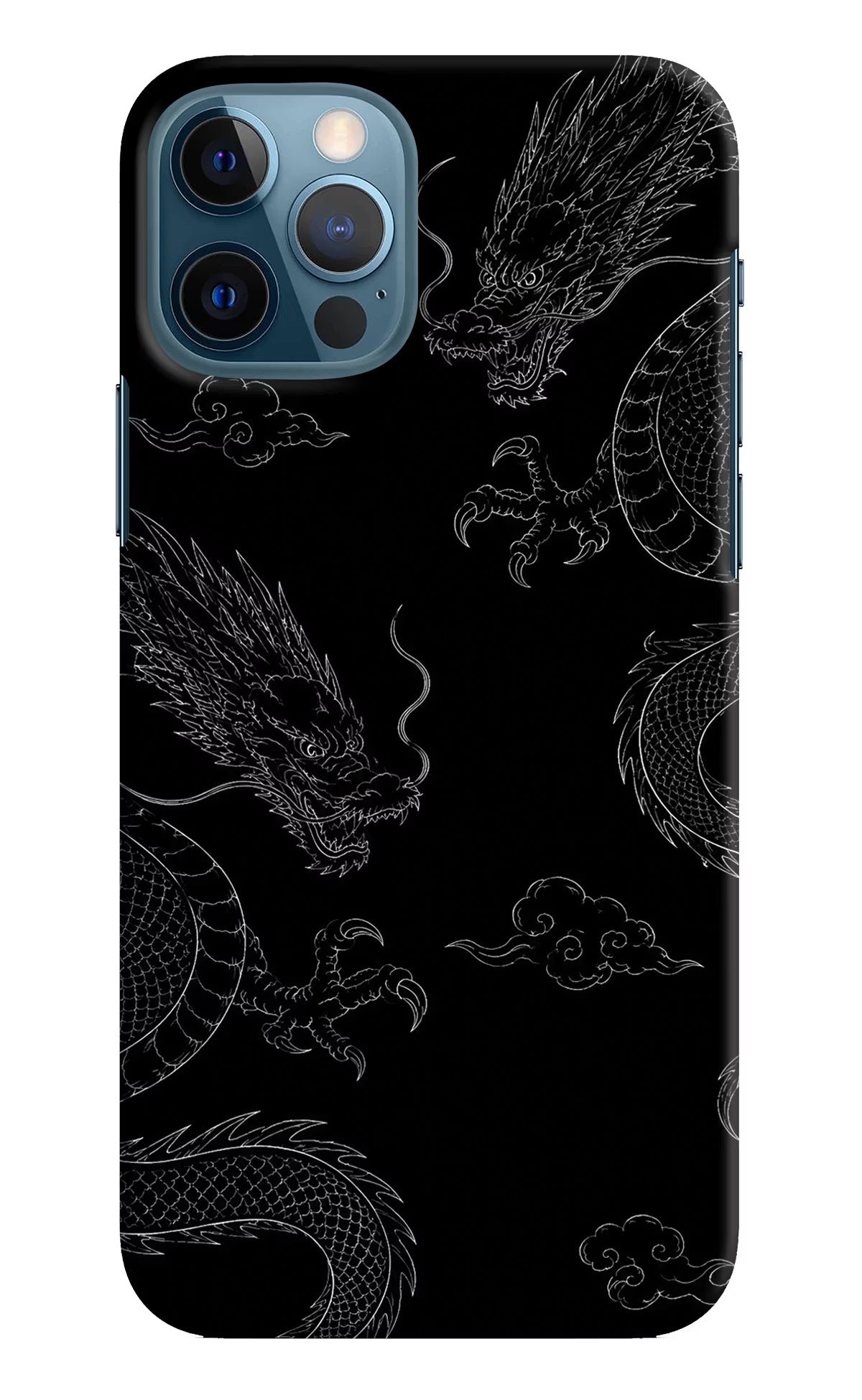 Twin Dragons iPhone 12 Pro Hard Case Back Cover by Casekaro