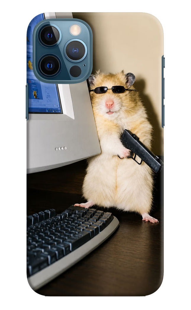 Hacker Hamster iPhone 12 Pro Hard Case Back Cover by Casekaro